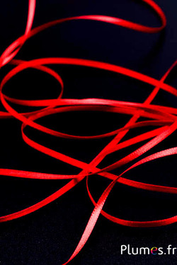 Ruban satin - largeur 3 mm - rouge